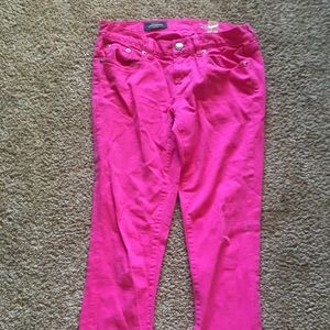 Hot pink matchstick jcrew jeans